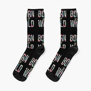 Born to be Wild Steppenwolf Socks Animal Print Zebra Gold Rock Pink Lyric