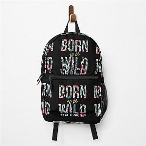 Born to be Wild Steppenwolf Animal Print Zebra Pink Gold Rock Backpack
