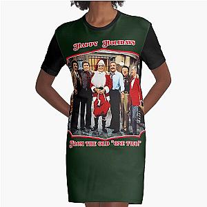 Happy Holidays from the ol' One Two Barney Miller Retro Christmas Tribute Graphic T-Shirt Dress