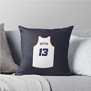 Steve Nash Retro Jersey White Throw Pillow