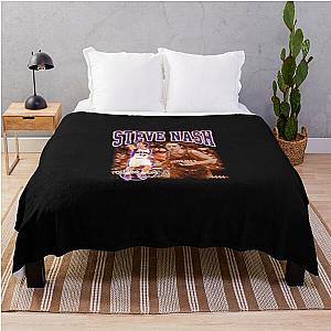 Steve Nash Basketball Legend Signature Vintage Graphic Retro Style Throw Blanket