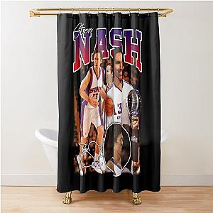 Steve Nash Phoenix Basketball Legend MVP Signature Vintage Retro 80s 90s Bootleg Rap Style Shower Curtain