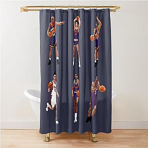 Phoenix Legends Sticker Collection (Charles Barkley, Kevin Johnson, Walter Davis, Paul Westphal, Shawn Marion, Steve Nash) NBA Shower Curtain