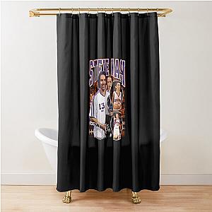 Steve Nash Basketball Legend Signature Vintage Graphic Bootleg Style Shower Curtain