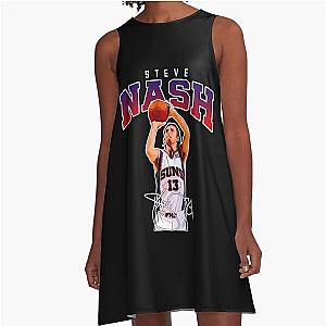 Steve Nash Phoenix Basketball Legend MVP Signature 80s 90s Bootleg A-Line Dress
