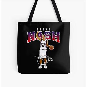 Steve Nash Phoenix Basketball Legend MVP Signature Vintage 80s 90s All Over Print Tote Bag