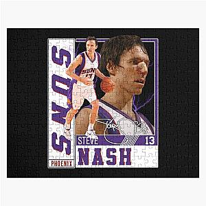 Steve Nash Basketball Vintage Signature 80s 90s Style Jigsaw Puzzle