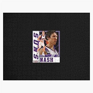 Steve Nash Basketball Legend Signature Vintage Graphic Retro Style Jigsaw Puzzle