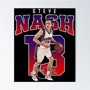 Steve Nash Phoenix Basketball Legend MVP Signature Vintage 80s 90s Bootleg Rap Style Poster