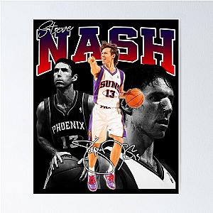 Steve Nash Phoenix Basketball Legend MVP Signature Vintage 80s 90s Bootleg Style Poster
