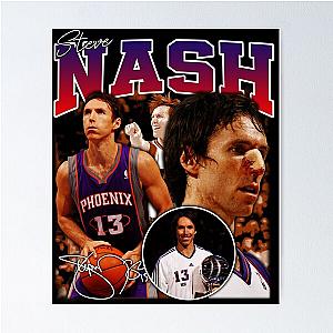 Steve Nash Phoenix Basketball Legend MVP Signature Vintage Bootleg Style Poster