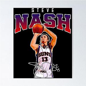 Steve Nash Phoenix Basketball Legend MVP Signature 80s 90s Poster
