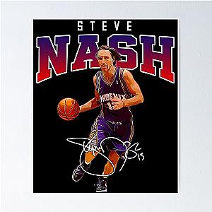 Steve Nash Phoenix Basketball Legend MVP Vintage Retro 80s 90s Poster