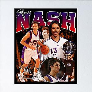 Steve Nash  Phoenix  Basketball Legend  MVP  Vintage  Retro 80s 90s Poster