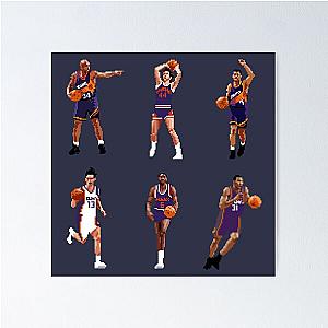 Phoenix Legends Sticker Collection Charles Barkley Kevin Johnson Walter Davis Paul Westphal Shawn Marion Steve Nash Qiangy Poster