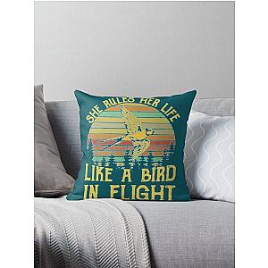 Stevie Nicks Vintage Rock Band Stevie-Nicks She Rules Her Life Like A Bird In Flight Throw Pillow