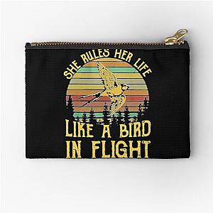 Stevie Nicks Vintage Rock Band Stevie-Nicks She Rules Her Life Like A Bird In Flight Zipper Pouch