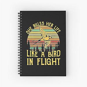 Stevie Nicks Vintage Rock Band Stevie-Nicks She Rules Her Life Like A Bird In Flight Spiral Notebook