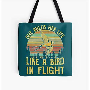 Stevie Nicks Vintage Rock Band Stevie-Nicks She Rules Her Life Like A Bird In Flight All Over Print Tote Bag