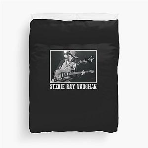 Guitarist Blues Man Vaughan 70s Duvet Cover