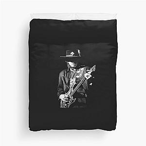 Guitarist Blues Man Vaughan 70s Duvet Cover