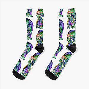 Vacation still woozy inspired surrealist portrait Socks