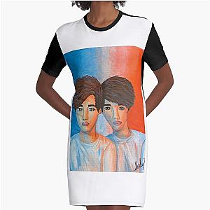 Stokes Twins Fan Art Graphic T-Shirt Dress