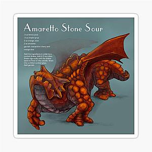 Amaretto Stone Sour Cocktail with Dragons 2020 Sticker