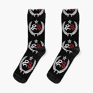 black white red design heavy metal stone sour band socks
