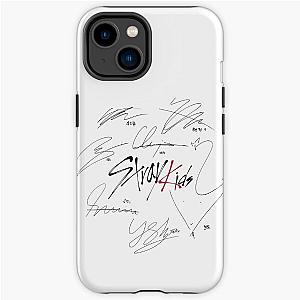 Stray Kids OT8 - Logo with Signatures (white) iPhone Tough Case RB1608