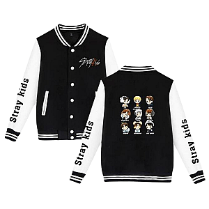 Stray Kids Bomber Jacket - Streetwear Hip Hop Long Sleeve Jackets