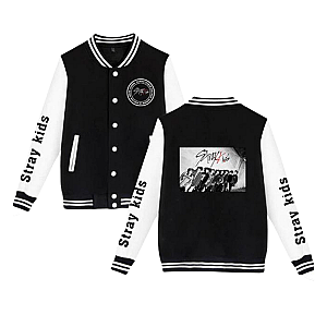 KPOP Stray Kids Baseball Uniform Bomber Jacket - Streetwear Hip Hop Long Sleeve Jackets
