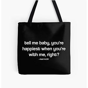 Stray Kids Bags - Stray Kids Minsung Han Tell Me Baby Quote All Over Print Tote Bag