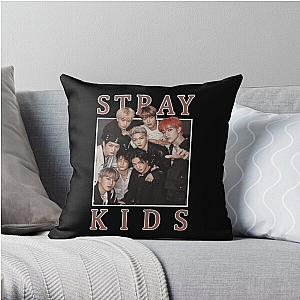 Stray Kids Pillows - Stray Kids Vintage Retro Band Style 90s  Throw Pillow