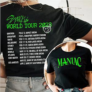 Stray Kids T-shirts - 2023 World Tour MANIAC Schedule T-shirt