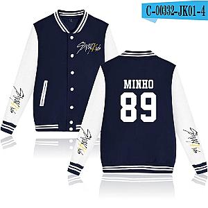 Stray Kids Jackets - Lee Know Member Bomber Style Baseball Jacket