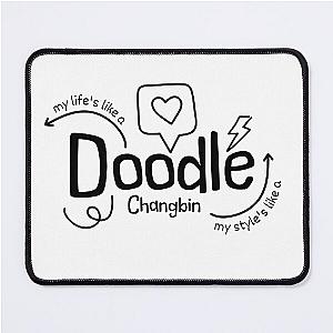 Stray Kids Mouse Pads - Changbin Doodle Black & White