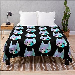 The Stray Game Lone Cat Head Logo Throw Blanket