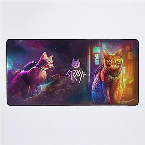 Stray Cat Game Cyberpunk  Desk Mat