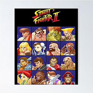 Street Fighter II Select Character Classic Poster