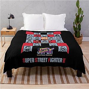 Super Street Fighter 2 Turbo Pixel Art Throw Blanket