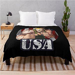 usa patriot street fighter Throw Blanket