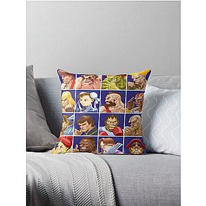 Street Fighter II Select Character Throw Pillow