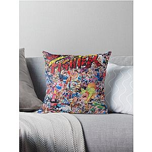 Street Fighter Character Collage Throw Pillow