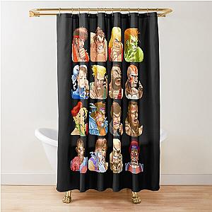 Defeated Portraits Super Street Fighter Shower Curtain