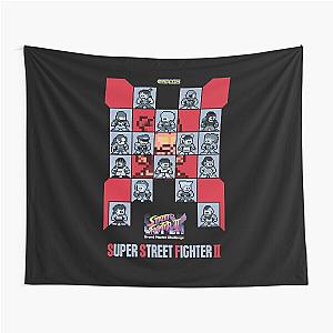 Super Street Fighter 2 Turbo Pixel Art Tapestry