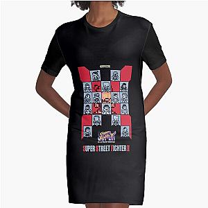 Super Street Fighter 2 Turbo Pixel Art Graphic T-Shirt Dress