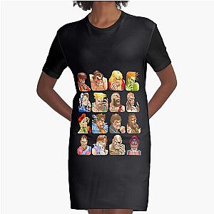 Defeated Portraits Super Street Fighter Graphic T-Shirt Dress