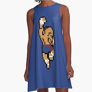 Sagat Tiger Uppercut - Street Fighter Retro 8-bit Pixel Art A-Line Dress