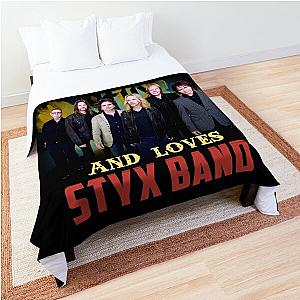 Never Underestimate A Woman Who Loves STYX Comforter